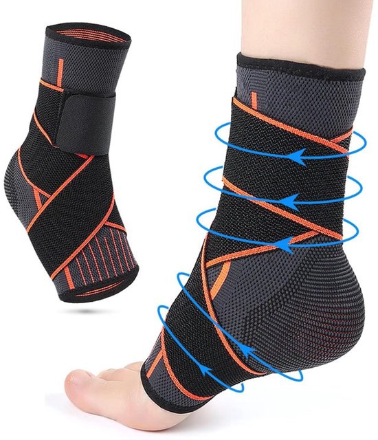 Enkelbandage voor optimale omknikbescherming bij enkelblessures, elastische voetbandage voor sport en dagelijkse activiteiten