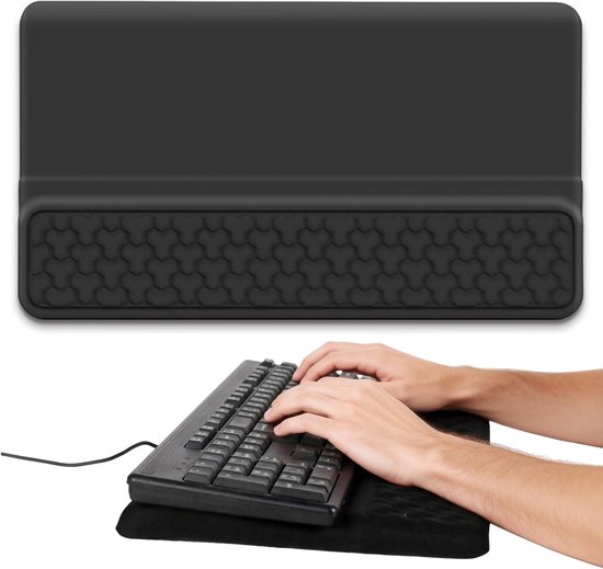 Ergonomische 3-delige set met polssteun voor toetsenbord, muismat en muis van traagschuim - Antislip, Comfortabel voor Kantoor en Thuisgebruik, Zwart