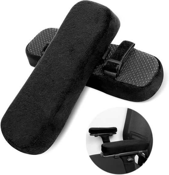 Ergonomische Armsteunpads van Geheugenfoam voor Kantoorstoelen, Gaming Stoelen en Rolstoelen - Zacht en Comfortabel (2 Stuks)