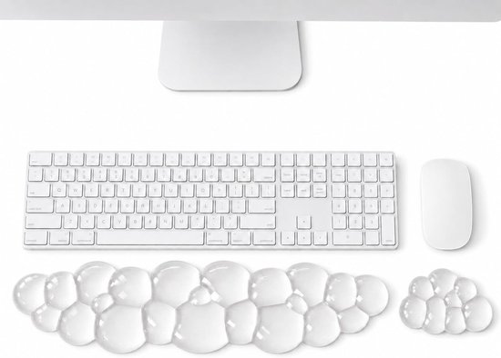 Ergonomische Gel Polssteun voor Toetsenbord en Muis, Transparant, Comfortabel en Ondersteunend