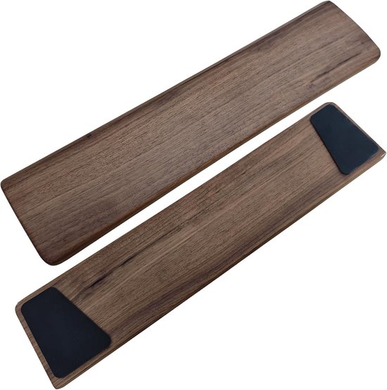 Ergonomische Houten Polssteun voor Volledig Formaat Toetsenbord, 17.3 Inch Antislip Basis, Vlekbestendige Handsteun voor Typen en Gamers