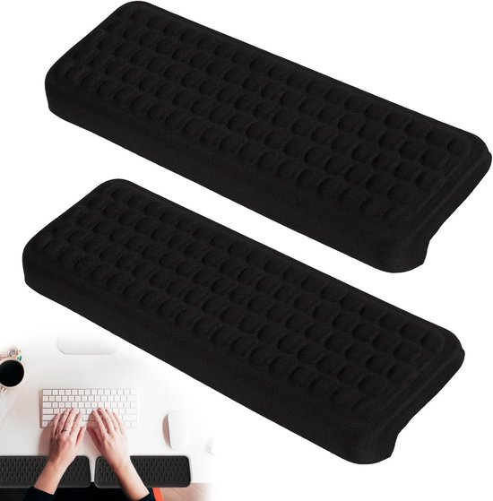 Ergonomische L-vormige polssteun van traagschuim - 2 stuks - Ideaal voor kantoor, gamen en thuiswerk