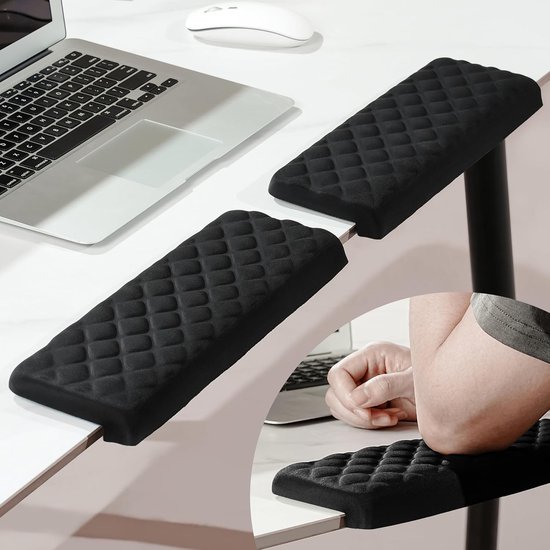 Ergonomische L-vormige polssteun voor toetsenbord, schuim met antislipbasis, comfortabel kussen voor kantoor en thuisgebruik (30x10cm)