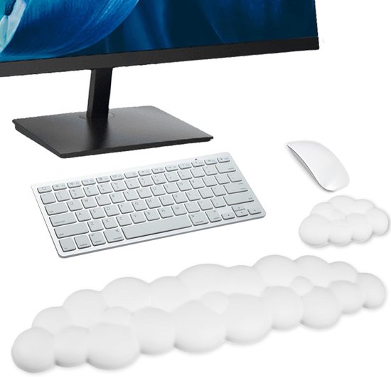 Ergonomische Palmsteun voor Toetsenbord met PU Leren Geheugenfoam en Antislip Onderkant, Ideaal voor Comfortabel Typen en Vermijden van Polsblessures