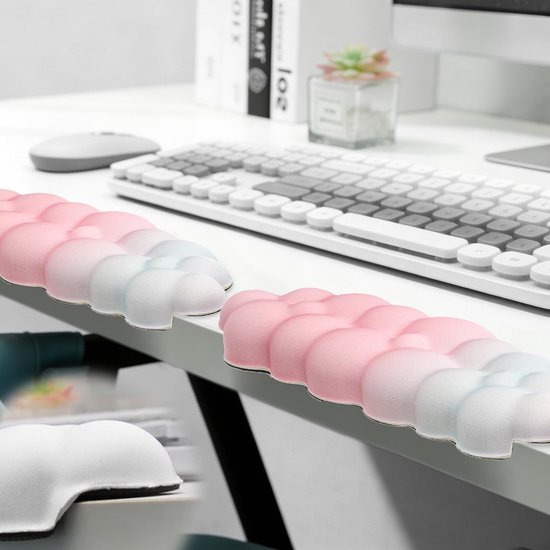 Ergonomische Polssteun Set van 2 - L-vormige Langzaam Terugverende Schuim Polssteun voor Kantoor en Gaming, Antislip Armsteun