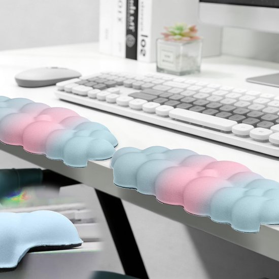 Ergonomische Polssteun Set van 2 - L-vormige Langzame Terugslag Schuim Polssteun voor Kantoor en Gaming, Antislip Armsteun