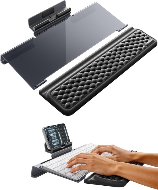 Ergonomische polssteun voor toetsenbord met verhoogde ondersteuning en comfort