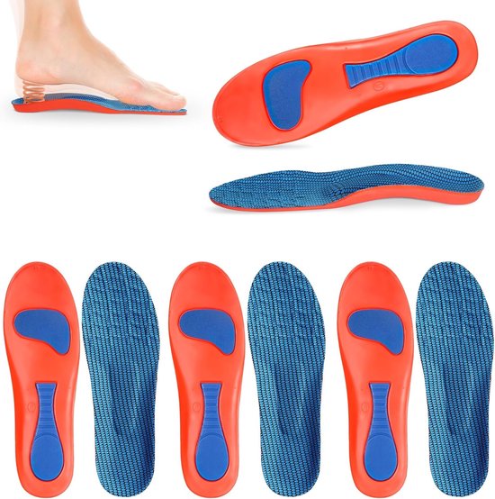 Ergonomische Steunzolen voor Plantenfasciitis, Ademend Gel, Padded Orthopedische Zolen voor Optimale Ondersteuning en Comfort