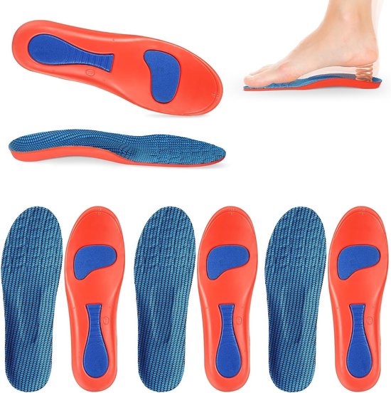 Ergonomische Steunzolen voor Plantenfasciitis, Ademend Gelmateriaal, Ondersteuning voor Voetpijn, Geschikt voor Mannen en Vrouwen, Comfortabele Orthopedische Zolen