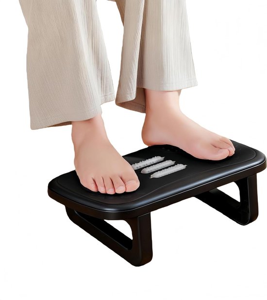 Ergonomische voetensteun met massagefunctie, anti-slip ontwerp tegen pijn in benen, knieën en rug, ideaal voor thuiswerk, kantoor en reizen