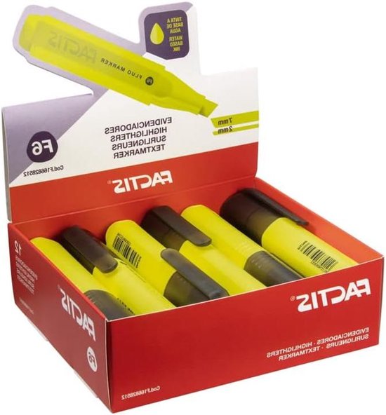 FACTIS® Presentatiedoos, 12 stuks, fluorescerend, geel