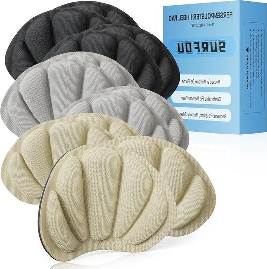 Fersenkussens voor optimale bescherming van de hielen, 6 paar hakkenpolsters voor schoenen, comfortabele steun voor sneakers en laarzen