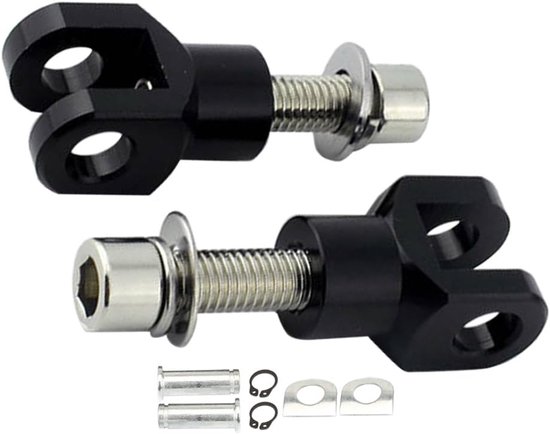 Footrest Support Mount Clevis voor Harley Motoren - 2x Zwart/Zilver, Geschikt voor de meeste modellen, Duurzaam en Stijlvol