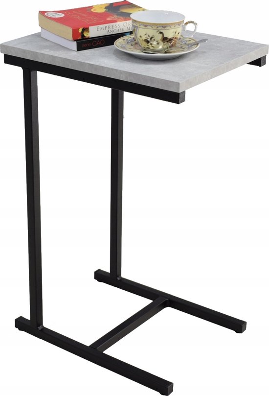 FutuStal - EKO Serie - Stolik Pomocniczy - Czarny Beton Jasny - 62 cm van Merkloos