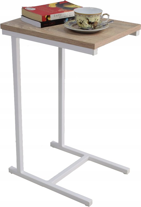 FutuStal - Hulptafel - Biały Mat - Dąb Sonoma - 62 cm van Merkloos