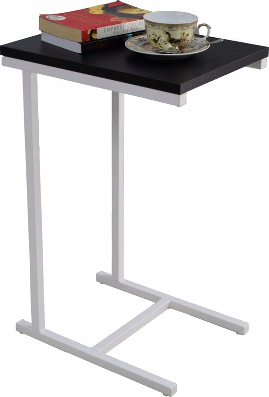 FutuStal - Stolik Pomocniczy - Wit Mat & Zwart MiniPearl - Metaalconstructie - Blad van PVC van Merkloos
