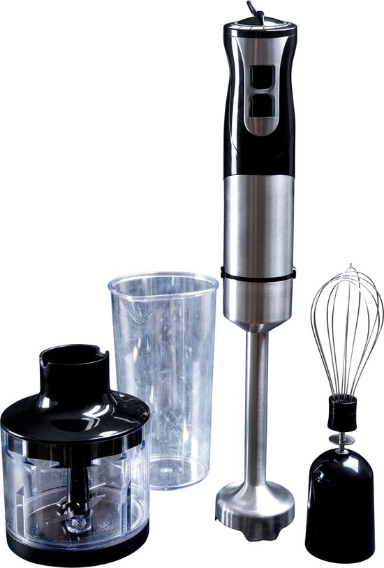 Gastronoma Staafmixer set - 1000W - Hakmolen Garde en Maatbeker - 18210001 - Zwart RVS van Gastronoma