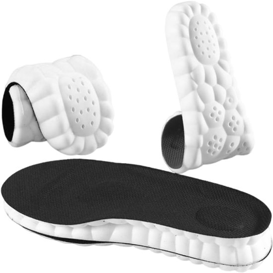 Geheugenfoam Inlegzolen voor Plattere Hielen, Pijnverlichting, Schokabsorptie en Comfort voor Sport, Werk en Dagelijks Gebruik (35-36) Zwart