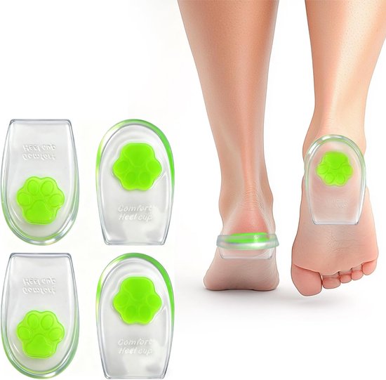 Gelhielkussentjes voor pijnverlichting en ondersteuning, siliconen hielcups voor achillespeesontsteking, comfortabele inlegzolen en liften voor mannen en vrouwen
