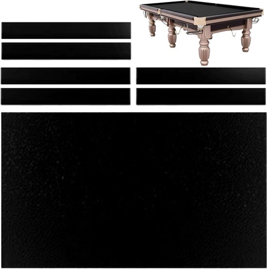 Generic Pooltafel Vilt Vervangingsset, Premium Stoffen Hoes Voor Snookerbiljarttafels, Duurzaam Binnensportspel Met 6 Bonusbodemdoek,D,2.8M/9ft