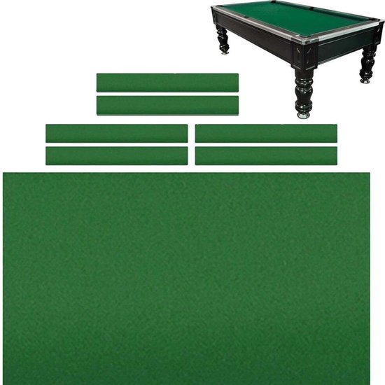 Generic Pooltafelkleed Vilt Vervangingsset 7 8 9 Ft Indoor Sport Spel Duurzame Biljarttafel Doek Cover Met 6 Bodemdoek Biljartdoek Accessoires Voor Een Verscheidenheid Aan Spellen,Groen,9Ft