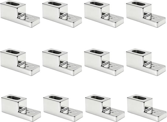 Glazen clips, verchroomde bevestigingsbeugels, 6 mm en 8 mm