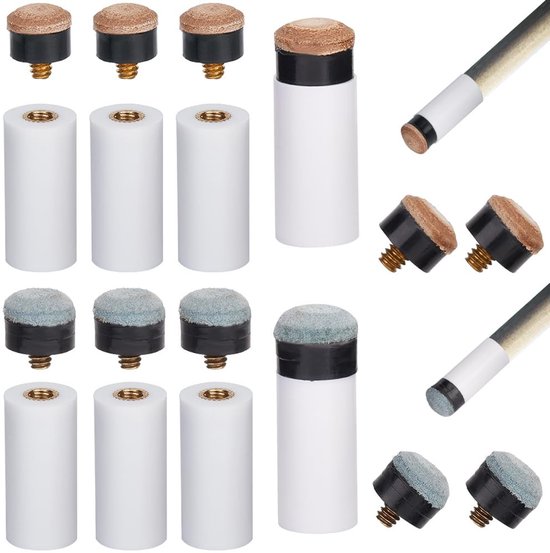 Golden crown - Biljartkeupunten - Reservepunten - Hoogwaardige messing - Wit en grijsbruin - Biljartaccessoires - Geschikt voor biljartkeus - 24 stuks