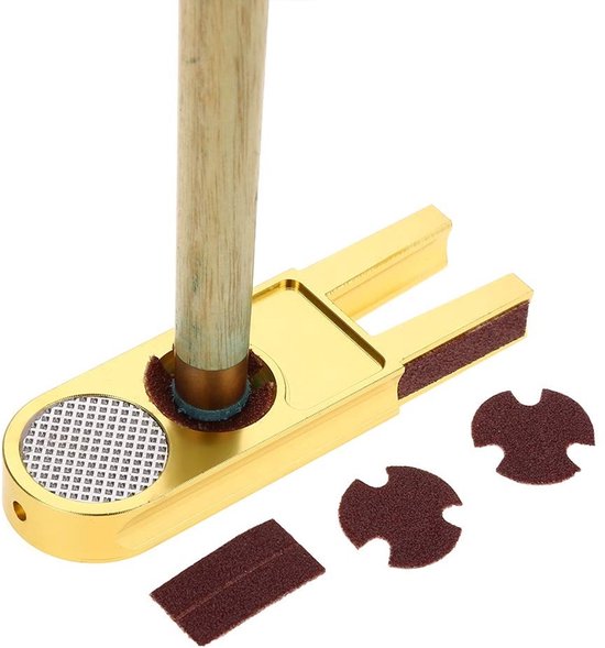 Golden crown - Billiard Cue Tip Trimmer - Multifunctionele Tool - Staal - Cue Tip Shaper - Geschikt voor Billiard, Snooker en Pool - Compact en Duurza