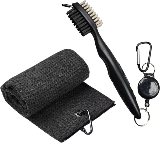 Golf Handdoek - Golfballen Handdoek - Golf Accessoires + 3in1 Borstel van Generic Brands