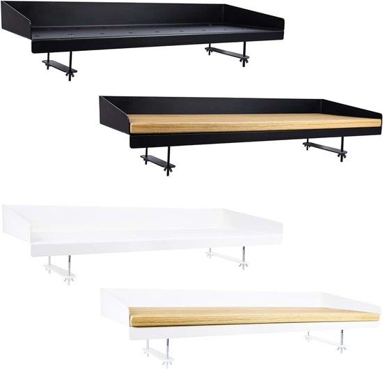 Goods Berlin 1 x balkontafelblad, kleine balkontafel, metaal, zwart, 70 cm breed, balkonmeubel, smal, bloembak, balustrade, balkontafel