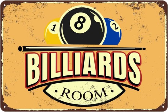 Grappige Vintage Biljartkamer Wanddecoratie en Tafelaccessoires