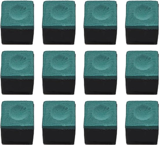 Green Glow - Poolkeu krijt 12 stuks voor professionele biljartspelers en liefhebbers van Merkloos