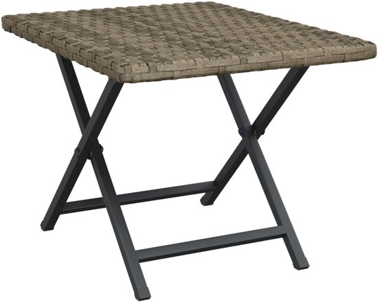 grijs, 45 x 35 x 32 cm, van PE-rotan met stevig stalen frame, gepoedercoat, inklapbaar voor tuin, balkon of terras, inclusief montagehandleiding