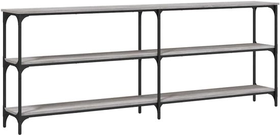 Grijs Sonoma eiken 200x29x75 cm met metalen frame