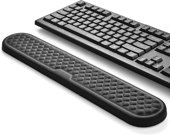 Grote Geheugen Schuim Polssteun voor Toetsenbord, Ergonomische Handsteun voor Kantoor en Gaming, 17.3 x 3.1 x 0.8 Inch, Comfortabel en Ondersteunend