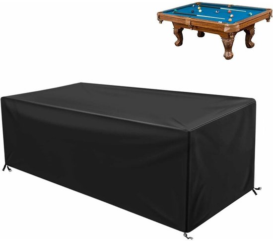 Gsedaox-Pooltafelhoes-Biljarthoes-Stofhoes voor pooltafels-Waterdichte-225*116*82CM-210D Oxford-stof-Voor 7Ft pooltafelhoes-Zwart van gsedaox
