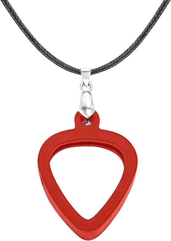 Guitar Pick Houder Ketting, Dubbelzijdig Ontwerp voor Gemakkelijke Toegang, Geschikt voor Muzikanten van Diverse Stijlen, Rood Silica Gel
