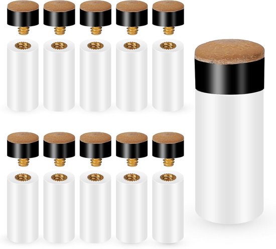 Harde biljartkeu tips set van 10 stuks, vervangbare schroef tips met 12mm ferrule, accessoires voor biljart en snooker