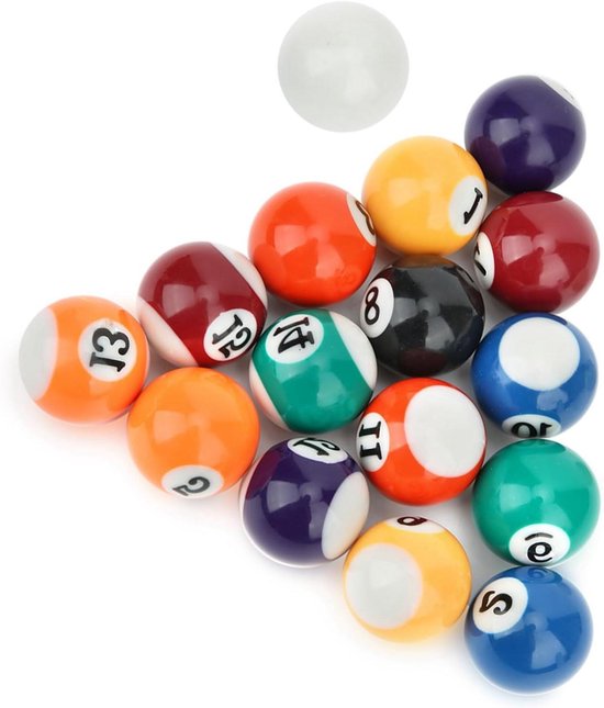 Hars Biljartballen - Mini Poolballen - Recreatiespellen - Compleet Set - 32 Mm - Multicolor
