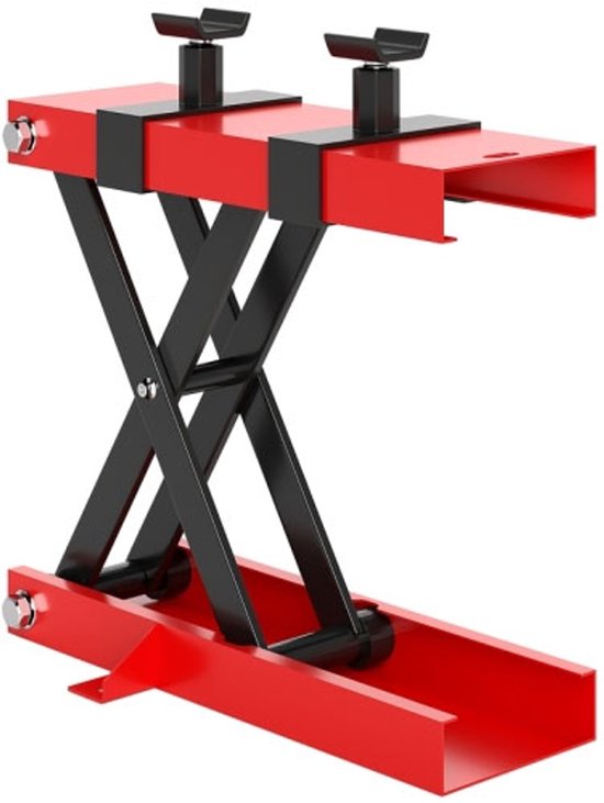 Hefbrug 45x15x40cm Motorhefbrug Rood Staal Motorfiets Reparatie Verstelbare Hoogte Eenvoudige Bediening Garage Buiten