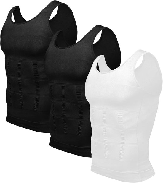 Herbruikbare set van 3 slankmakende thermische compressietanktops voor heren - ideaal voor shapewear en ondersteuning