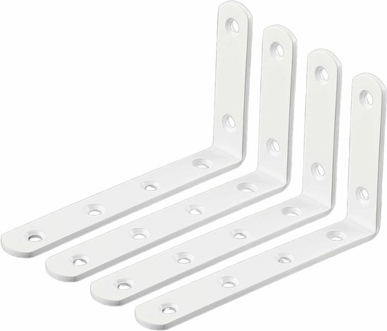 Hoekbeugel voor Planken - RVS Wandbeugels voor Stevige Ondersteuning - 125mm x 75mm, Set van 4 Stuks, Ideaal voor Muurmontage en Meubelprojecten