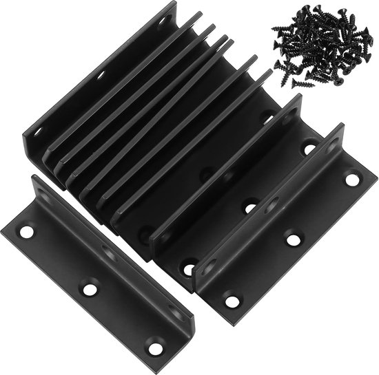 Hoekbeugels, Set van 10 Stuks. Metalen Hoeken, 90 Graden, Voorgeboord Hoekbeugel voor Hout, Zware Laadhoekondersteuning voor Bevestiging, Meubelreparatie, Leidingversteviging.
