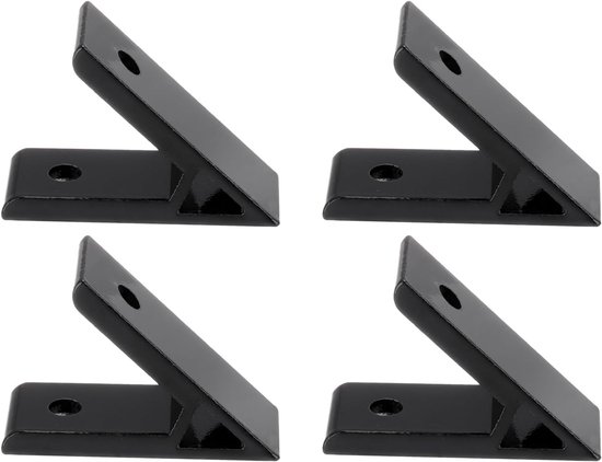 Hoekbeugels van 45 graden, 4 stuks, 5,99 x 2,21 cm, aluminium extrusieprofiel accessoires, hoekbeugel-verbindingsconnectoren voor 3030-serie (zwart)