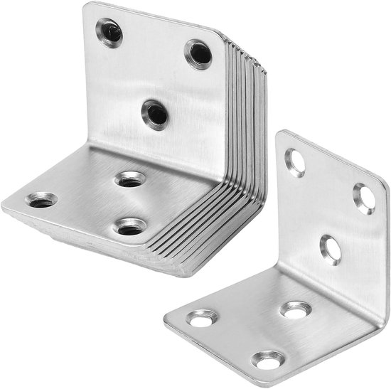 Hoekbeugels voor Meubels, 12 Stuks, 40 x 40 x 40 mm, Sterke Metalen Hoeksteunen voor Planken en Raamondersteuning