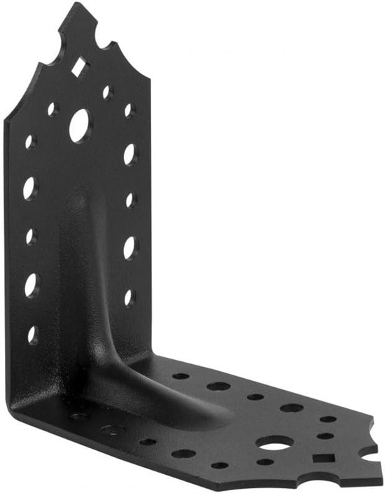 hoekconnector 2,5 mm hoek met reliëf - houten connector hoek metaal 115 x 115 x 65 mm - metalen hoek balkconnector klein - montagebeugel bouwhoek verzinkt stalen hoek