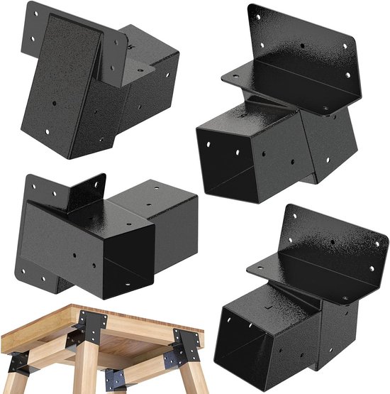 Hoeksteunen voor Buiten, 4 Stuks, Geschikt voor Boomhuizen, Jachtblinden en Speeltorens, 90x90cm, Stevige Lift Hardware voor Veiligheid en Stabiliteit