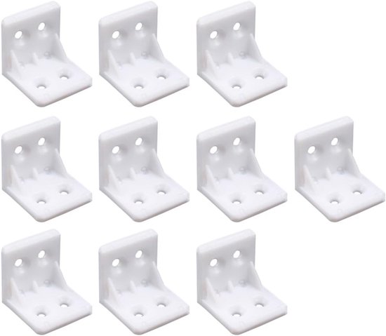 Hoeksteunen voor Meubels, Plastic Hoekbeugels voor Planken en Reparatie, 90 Graden Beugels voor Stevige Bevestiging (10 stuks, 28x28mm)
