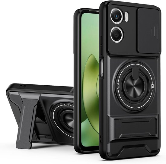 Hoesje met lensdeksel en draaibare ringhouder voor Motorola G06/G06 Power 4G
