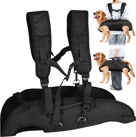 Hondhefharnas voor grote honden - Draagharnas met handvatten voor veiligheid en ondersteuning - Voor gewonde of oudere honden